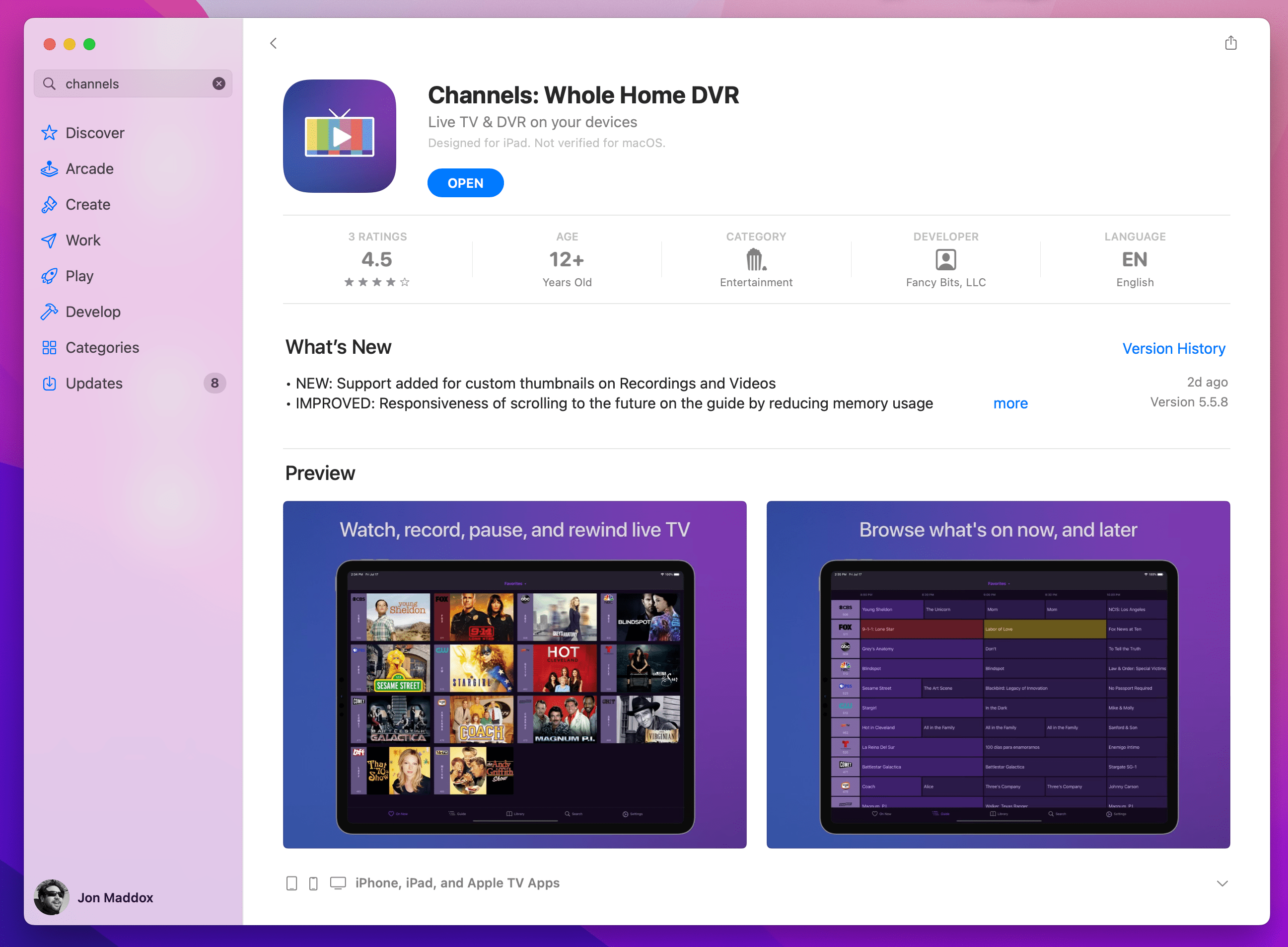 PapiWall on the Mac App Store